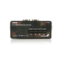 StarTech.com Kit commutateur noir KVM USB 4 ports avec audio et câbles