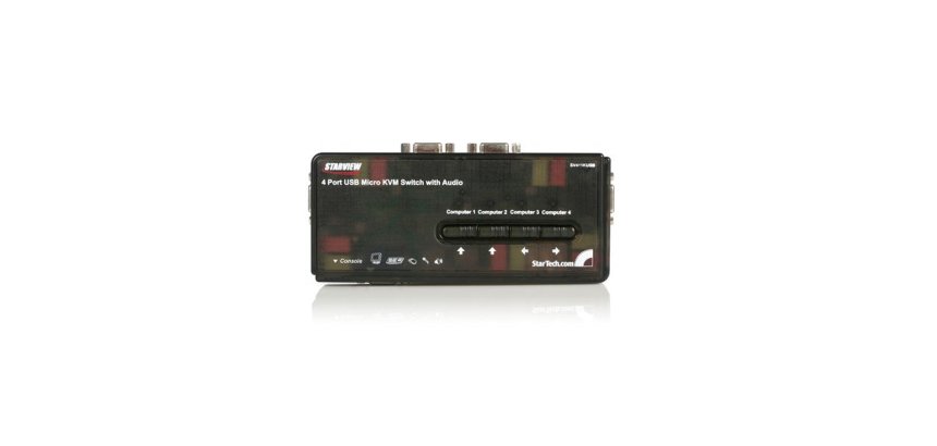 StarTech.com Kit commutateur noir KVM USB 4 ports avec audio et câbles