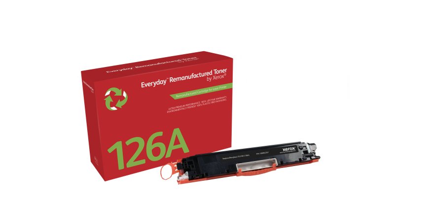 Everyday™ Black Remanufactured Toner by Xerox compatible with HP 126A (CE310A), Standard capacity