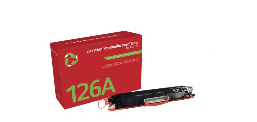 Everyday™ Black Remanufactured Toner by Xerox compatible with HP 126A (CE310A), Standard capacity