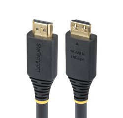 StarTech.com Câble HDMI Haut Débit de 6m avec Connecteur à Pince, 4K 60Hz/1440p 144Hz, HDR10/HDCP 2.2/ARC, 18Gbps, UHD HDMI 2.0, Cordon pour TV/Moniteur/Écran, Gaine TPE