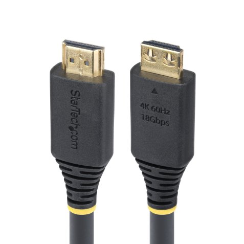 StarTech.com Câble HDMI Haut Débit de 6m avec Connecteur à Pince, 4K 60Hz/1440p 144Hz, HDR10/HDCP 2.2/ARC, 18Gbps, UHD HDMI 2.0, Cordon pour TV/Moniteur/Écran, Gaine TPE
