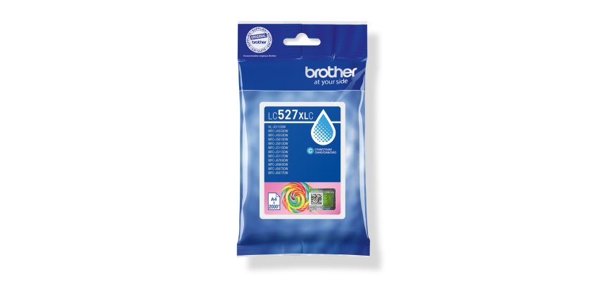 Brother Genuine LC527XLC High Yield Ink Cartridge - Cyan