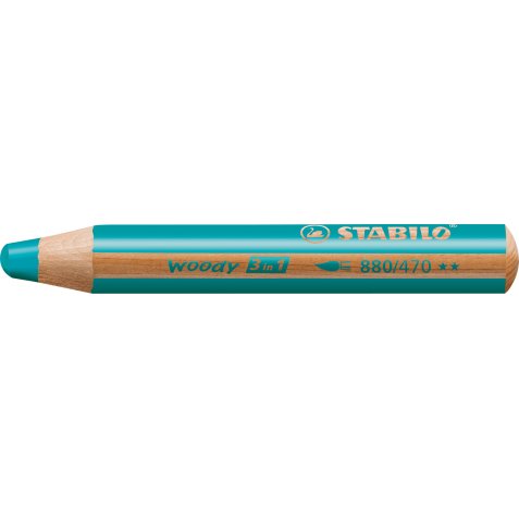Crayon stabilo woody 3 in 1 multi-talents coloris vert    jade