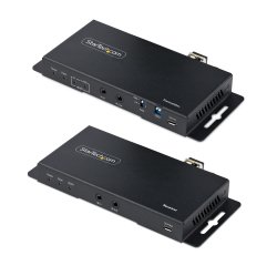 StarTech.com Juego Extensor de HDMI 4K por Fibra - 4K a 60Hz hasta 1km (Monomodo) o 330m (Multimodo) - Fibra Óptica LC - HDR - HDCP - Alargador de Audio/RS232/IR - Receptor Transmisor