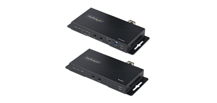 StarTech.com Kit Extender HDMI Fibre Optique - 4K60Hz jusqu'à 1km (Monomode) ou 300m (Multimode) Fibre optique LC, HDR, HDCP, Audio 3.5mm/RS232/Extender IR - Prolongateur/Extension HDMI - Kit Émetteur et Récepteur