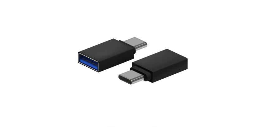 AISENS Mini Adaptador Aluminio USB 3.2 Gen1 3A, Tipo USB-C/M-A/H, Negro