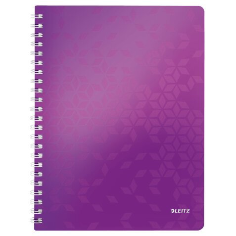 Cahier à spirales WOW, 160 pages détachables A4, PP, violet