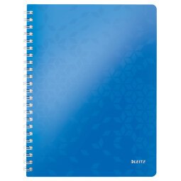 Cahier à spirales WOW, 160 pages détachables A4, PP, bleu