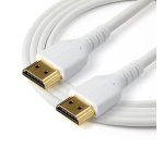 StarTech.com Câble HDMI Fin de 2m, Câble HDMI 2.0 Flexible Certifié Premium avec Ethernet, UHD 4K 60Hz HDR10, Conception Durable en Fibre d'Aramide avec Gaine en TPE, Blanc