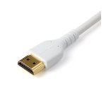 StarTech.com Câble HDMI Fin de 2m, Câble HDMI 2.0 Flexible Certifié Premium avec Ethernet, UHD 4K 60Hz HDR10, Conception Durable en Fibre d'Aramide avec Gaine en TPE, Blanc