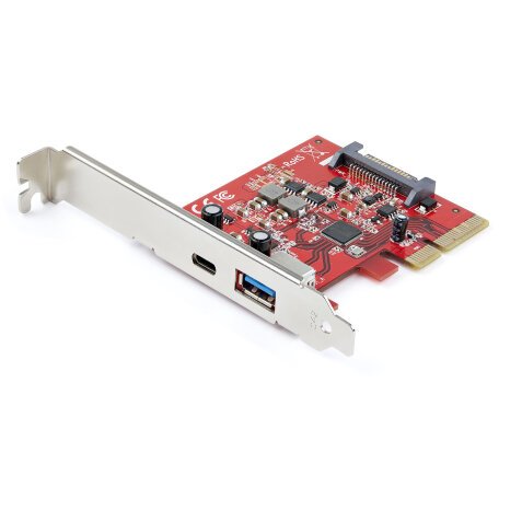 StarTech.com Carte PCIe à 2 ports - USB-A et USB-C, 10 Gbps - Adaptateur de carte contrôleur hôte PCI Express Type C / A USB 3.2 Gen 2 - Carte d'extension d'extension PCIe USB 3.2 Gen 2 - Windows, macOS, Linux