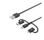 Celly USB3IN1BK cable USB USB 2.0 1 m USB A Micro-USB B Negro