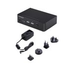 StarTech.com Switch KVM DisplayPort 2 Ports, 4K 60 Hz, DP 1.2, Gestion EDID, Hub USB 3.0 2 Ports, 4 Ports USB HID, Conforme TAA