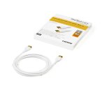 StarTech.com Câble HDMI Fin de 2m, Câble HDMI 2.0 Flexible Certifié Premium avec Ethernet, UHD 4K 60Hz HDR10, Conception Durable en Fibre d'Aramide avec Gaine en TPE, Blanc