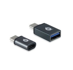 Conceptronic DONN04G USB-C to USB A/MicroB OTG Adapter 2-Pack, 10Gbps (C-A), 480Mbps (C-MicroUSB)