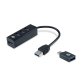 Conceptronic HUBBIES04B hub di interfaccia USB 3.2 Gen 1 (3.1 Gen 1) Type-A 5000 Mbit/s Nero