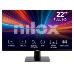 Pantalla monitor para PC 55,9 cm 22" Nilox IPS 5MS VGA HDMI 1920 x 1080 Pixeles Full HD LED Negro