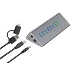 Conceptronic HUBBIES18G hub di interfaccia USB 3.2 Gen 1 (3.1 Gen 1) Type-B 5000 Mbit/s Grigio