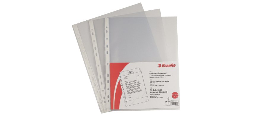 Esselte Buste perforate STANDARD - PPL antiriflesso - f.to 22 x 30 cm - conf. 50 pz