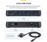 StarTech.com 4-Port USB-A Hub, 5Gbps, Self-Powered, 2-in-1 USB-C and USB-A Host Cable, 1x BC 1.2 Charging Port, 24W Power Adapter Included, MacBook and Windows