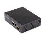 StarTech.com Conversor de Medios Ethernet Industrial PoE+ de Fibra a Ethernet de 60W - Convertidor SFP a RJ45 de Fibra IP30 (IMC1GSFP60W)