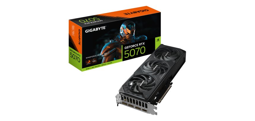 GIGABYTE GeForce RTX 5070 WINDFORCE OC SFF 12G Scheda Grafica - 12GB GDDR7, 192 bit, PCI-E 5.0, 2542 MHz Core Clock, 3 x DP 2.1a, 1 x HDMI 2.1b, NVIDIA DLSS 4, GV-N5070WF3OC-12GD