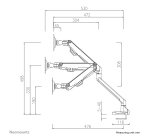 Neomounts FPMA-D750BLACK2 Support d'écran à fixer 10-32" - ressort à gaz - Topfix - arrêt 180°