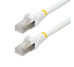 StarTech.com Câble Ethernet CAT6a 5m - Low Smoke Zero Halogen (LSZH) - 10 Gigabit 500MHz 100W PoE RJ45 S/FTP Cordon de Raccordement Réseau Snagless Blanc avec Décharge de Tension