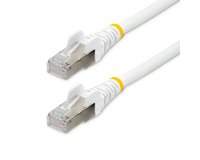 StarTech.com Câble Ethernet CAT6a 50cm - Low Smoke Zero Halogen (LSZH) - 10 Gigabit 500MHz 100W PoE RJ45 S/FTP Cordon de Raccordement Réseau Snagless Blanc avec Décharge de Tension