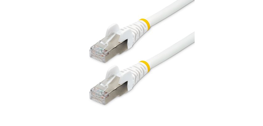 StarTech.com 5m CAT6a Ethernet Cable - White - Low Smoke Zero Halogen (LSZH) - 10GbE 500MHz 100W PoE++ Snagless RJ-45 w/Strain Reliefs S/FTP Network Patch Cord