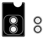Celly COLGLICAM1150WH protezione per lo schermo e il retro dei telefoni cellulari Protezione per obiettivo della fotocamera Apple 2 pz