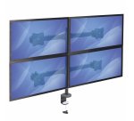 StarTech.com Desk Mount Quad Monitor Arm - Ergonomic VESA 4 Monitor Mount 2x2 up to 27" (17.6lb/8kg) - Articulating & Height Adjustable Pole Mount - Tilt/Swivel/Rotate LCD/LED Screen - Desk Clamp/Grommet