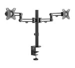 StarTech.com Support Double Écran - Support de Bureau pour Moniteurs VESA jusqu'à 32"(8kg) - Bras Articulé Ergonomique avec Pince - Réglable en Hauteur/Inclinaison/Rotation/Tourner