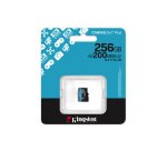 Kingston Technology Carte microSDXC Canvas Go Plus Gen4 200R A2 U3 de 256 Go, pack unique sans ADP