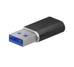 AISENS Mini Adaptador USB 3.2 Gen2 / USB 2.0 3A, Tipo USB-C/H-A/M, Negro
