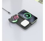 AISENS Cargador Inalambrico USB-C 4 en 1 De 15W Para Movil, Apple Watch, Auriculares Con Estuche De Carga, Negro