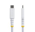 StarTech.com Cable de Carga USB-C Trenzado de TPE y Nailon de 30cm - Cable Cargador USB Tipo C - - Cable Cargador para Portátil o Tablet - Cable de Servicio Pesado - USB 2.0 - PD 60W 3A - Blanco