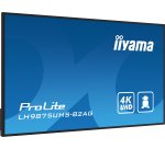 iiyama LH9875UHS-B2AG Écran d'affichage dynamique Écran plat de signalisation numérique 2,48 m (97.5") LED Wifi 500 cd/m² 4K Ultra HD Noir Intégré dans le processeur Android 11 24/7