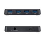 StarTech.com 4-Port USB-A Hub, 5 Gbps, Self-Powered, 2-in-1 USB-C and USB-A Host Cable, 1 BC 1.2 Charging Port, 24W Power Adapter Included, MacBook and Windows