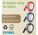 DYMO Authentic Embossing Labels | 9mm x 3m | BlackBlue & Red Self-Adhesive Labelling Tape | for Embossing Label Makers | 3 Count | Made in Europe