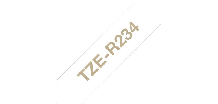 Brother TZE-R234 ruban d'étiquette Doré sur blanc