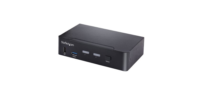 StarTech.com Switch KVM USB-C à 2 Ports, Moniteur DisplayPort 4K 60Hz, Audio 3,5 mm, 6x Ports de Hub USB, CTommutation par touche de Raccourci, Compatible Thunderbolt 3/4