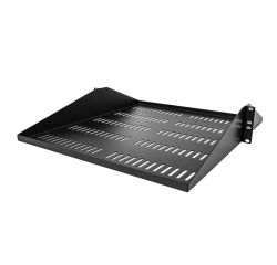 StarTech.com Étagère Rack 19 pouces 2U - Plateau Rackable Universel Ventilé - Étagère Baie de Brassage - Étagère Cantilever Rack 19" - Capacité 91kg - Rangement Rack Informatique - Profondeur 50cm (20"), Noir