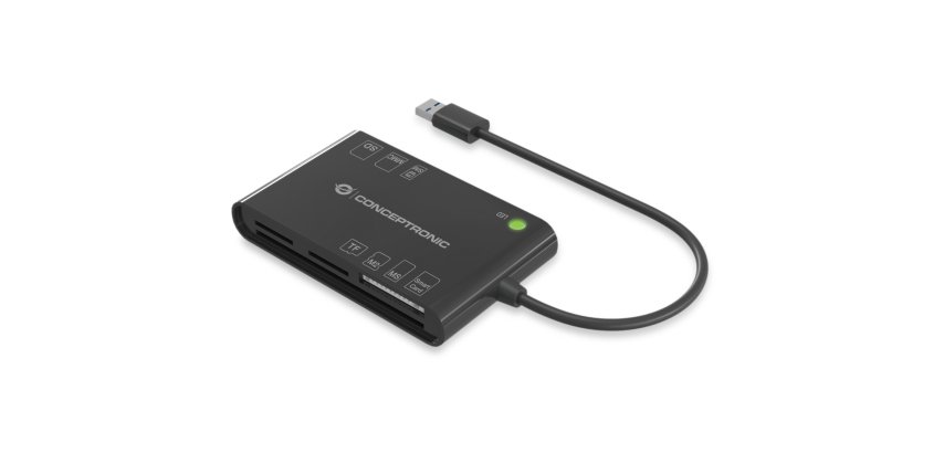 Conceptronic BIAN01B lector de tarjeta inteligente Interior USB 3.2 Gen 1 (3.1 Gen 1) Negro