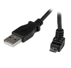 Cable Adaptador 1m USB A Macho a Micro USB B Macho Acodado en Ángulo hacia Arriba para Teléfono Móvil