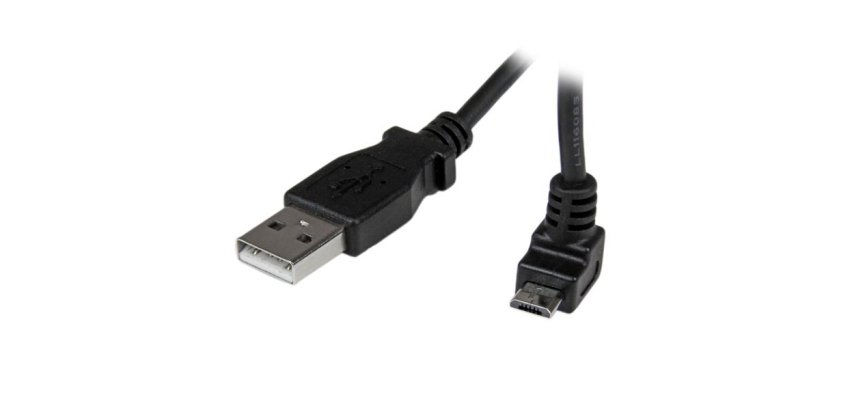 Cable Adaptador 1m USB A Macho a Micro USB B Macho Acodado en Ángulo hacia Arriba para Teléfono Móvil