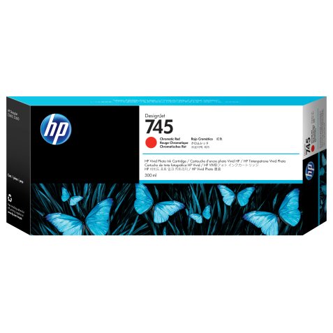 HP Cartouche d'encre DesignJet 745 rouge chromatique, 300 ml