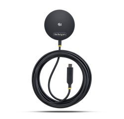 StarTech.com Pad de Charge Sans Fil Magnétique Qi2.2 25W Certifié avec Câble USB-C Intégré 6,6pi (2m), Compatible MagSafe pour iPhone 17/16 Pro/Pro Max, Noir