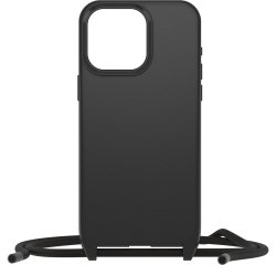 OtterBox React Series Necklace MagSafe para iPhone 15 Pro Max with Strap, Black